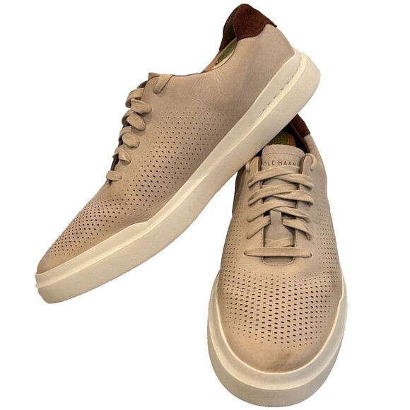 Men’s Cole Haan GrandPRO Rally Laser Cut Leather Sneakers Size 13 Irish Coffee - Picture 4 of 9